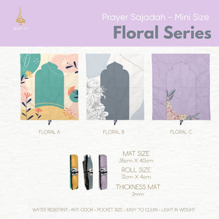 Prayer Sajadah Mini Size - Floral Series (New Arrival!)