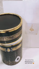 Turkey Prayer Rug Cylinder Set with Crystal Tasbih in Kaaba Design