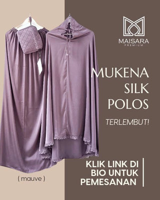 Exclusive Bouquet Prayer Robe Silk Polos in Mauve - hadyaa.store